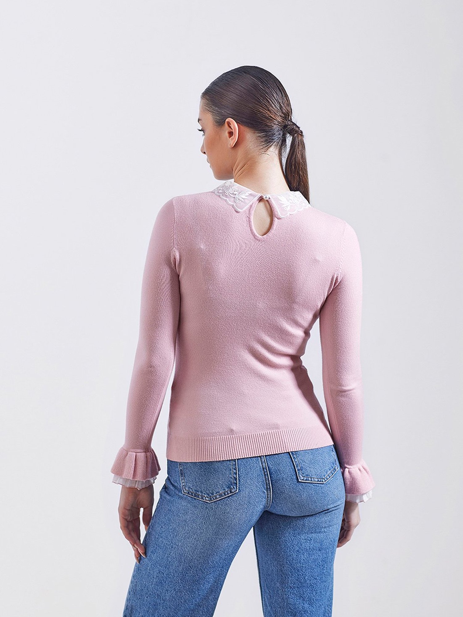 Cover Story Pink Regular Fit Pullover