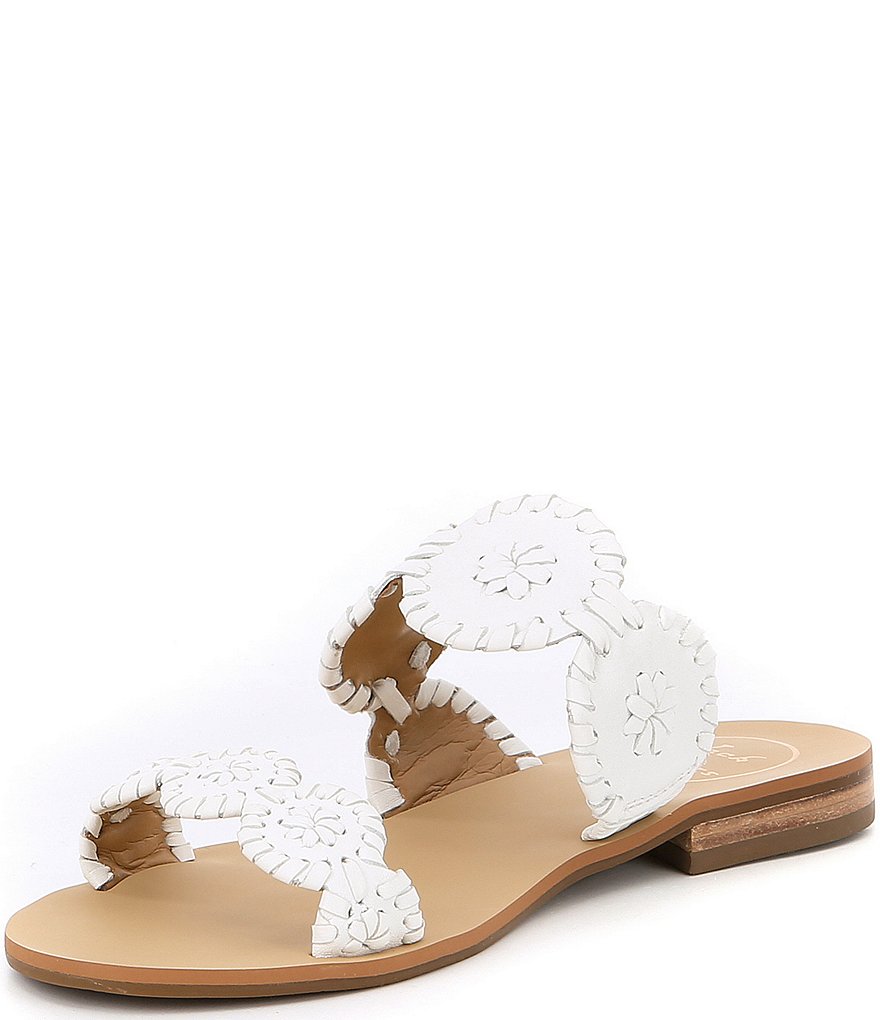 Jack Rogers Lauren Whipstitch Detail Slide Sandals