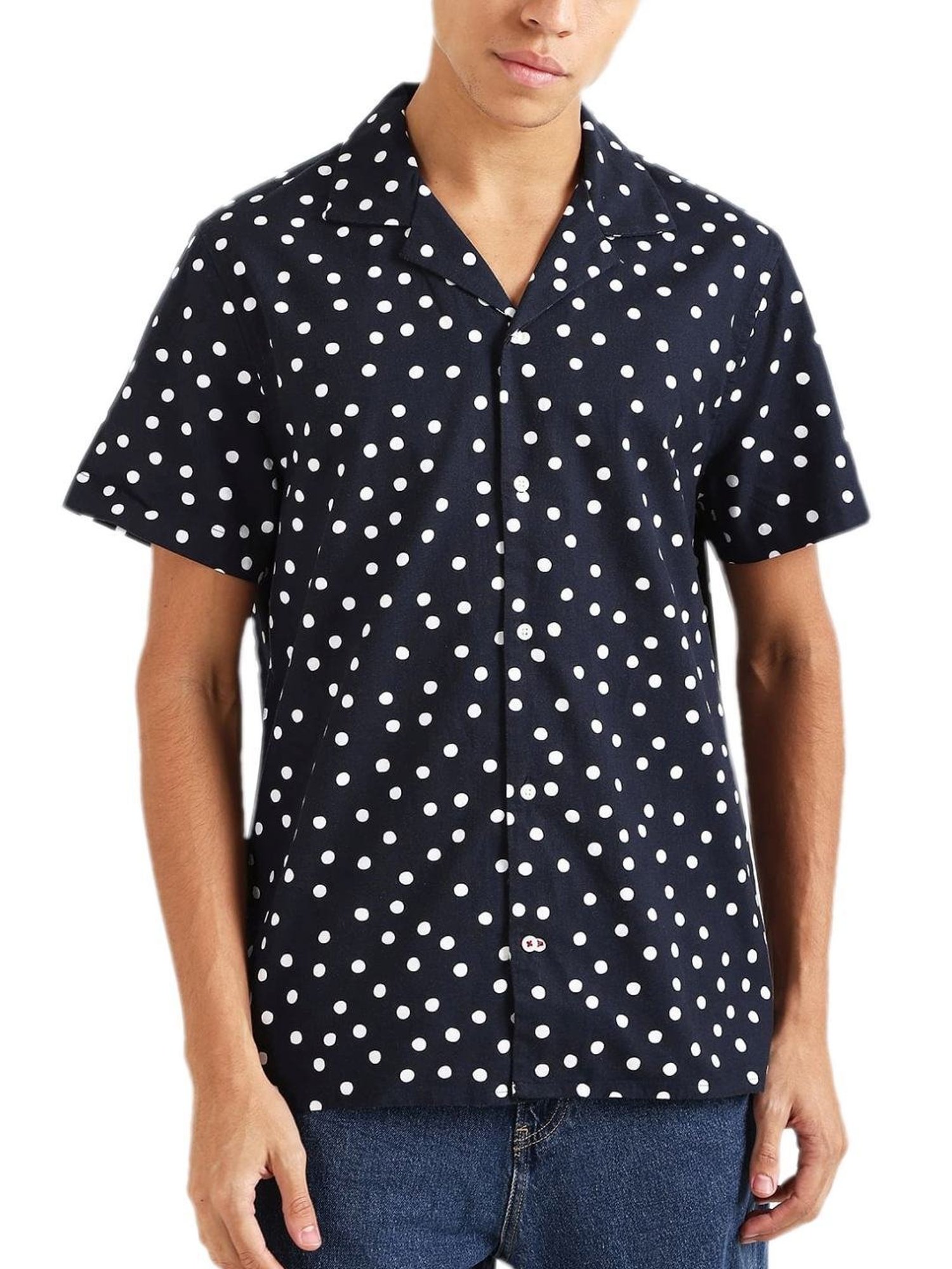 Kuons Avenue Cobalt Blue Slim Fit Denim Shirt