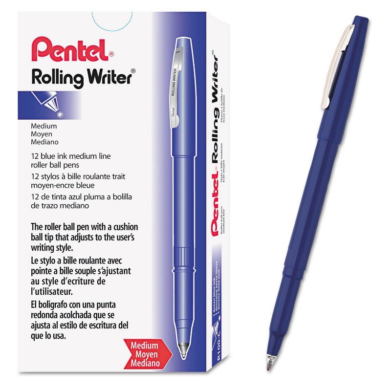 Pentel Medium Roller Ball Capped Pen - Blue