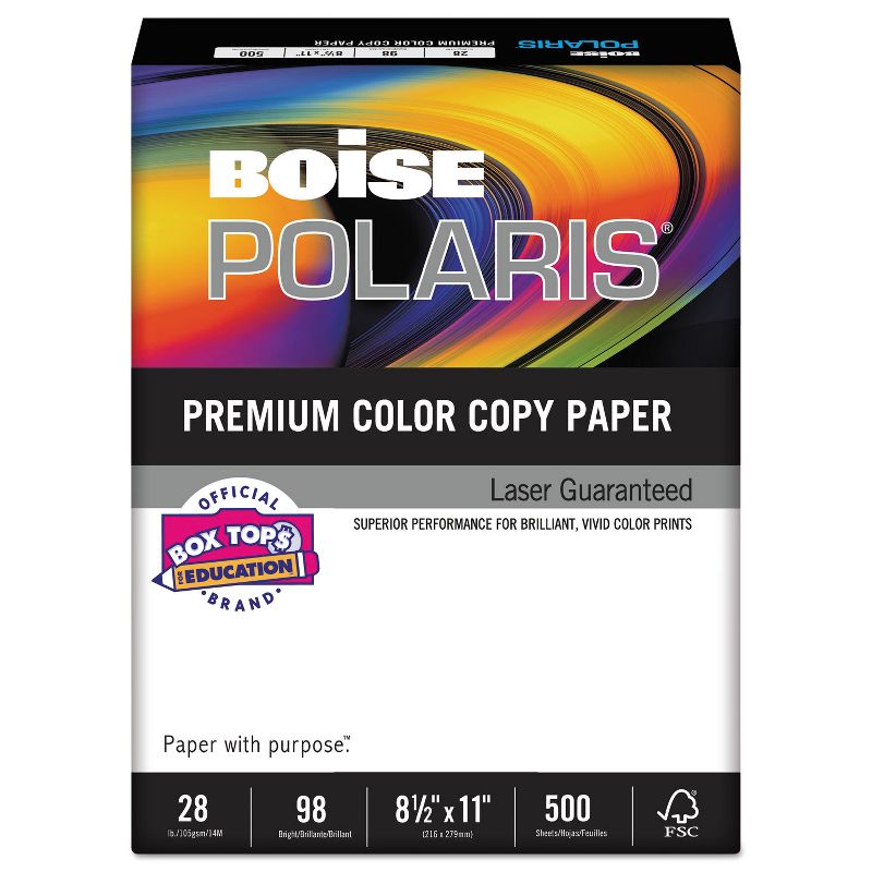 Boise POLARIS Premium Color Copy Paper 98 Bright 28lb Letter White 500 Sheets BCP2811