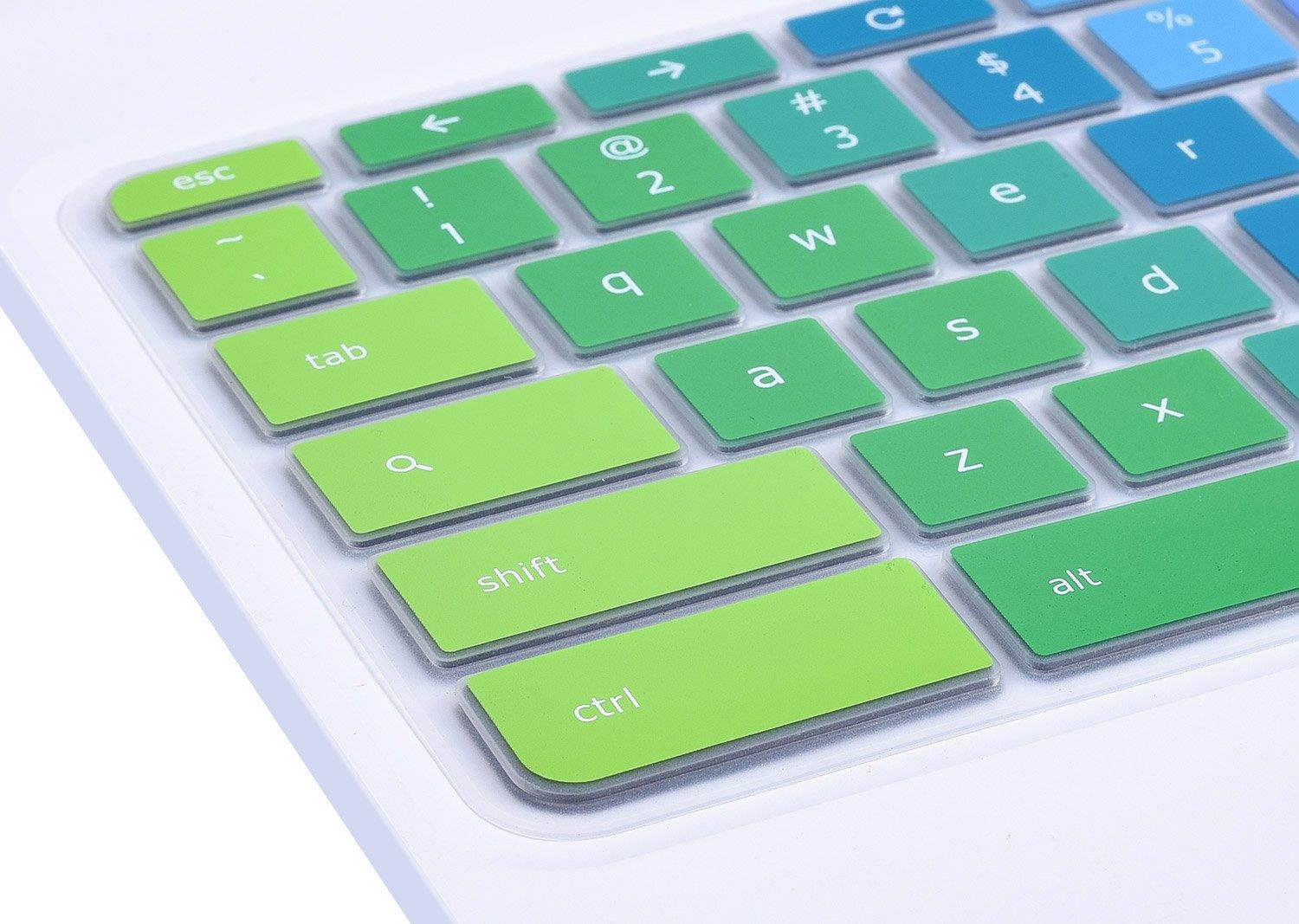 Ultra Thin Colorful Keyboard Protector Cover for ASUS Chromebook Flip C302CA-DH54 C302CA-DHM4 12.5-Inch Chromebook Laptop, Rainbow