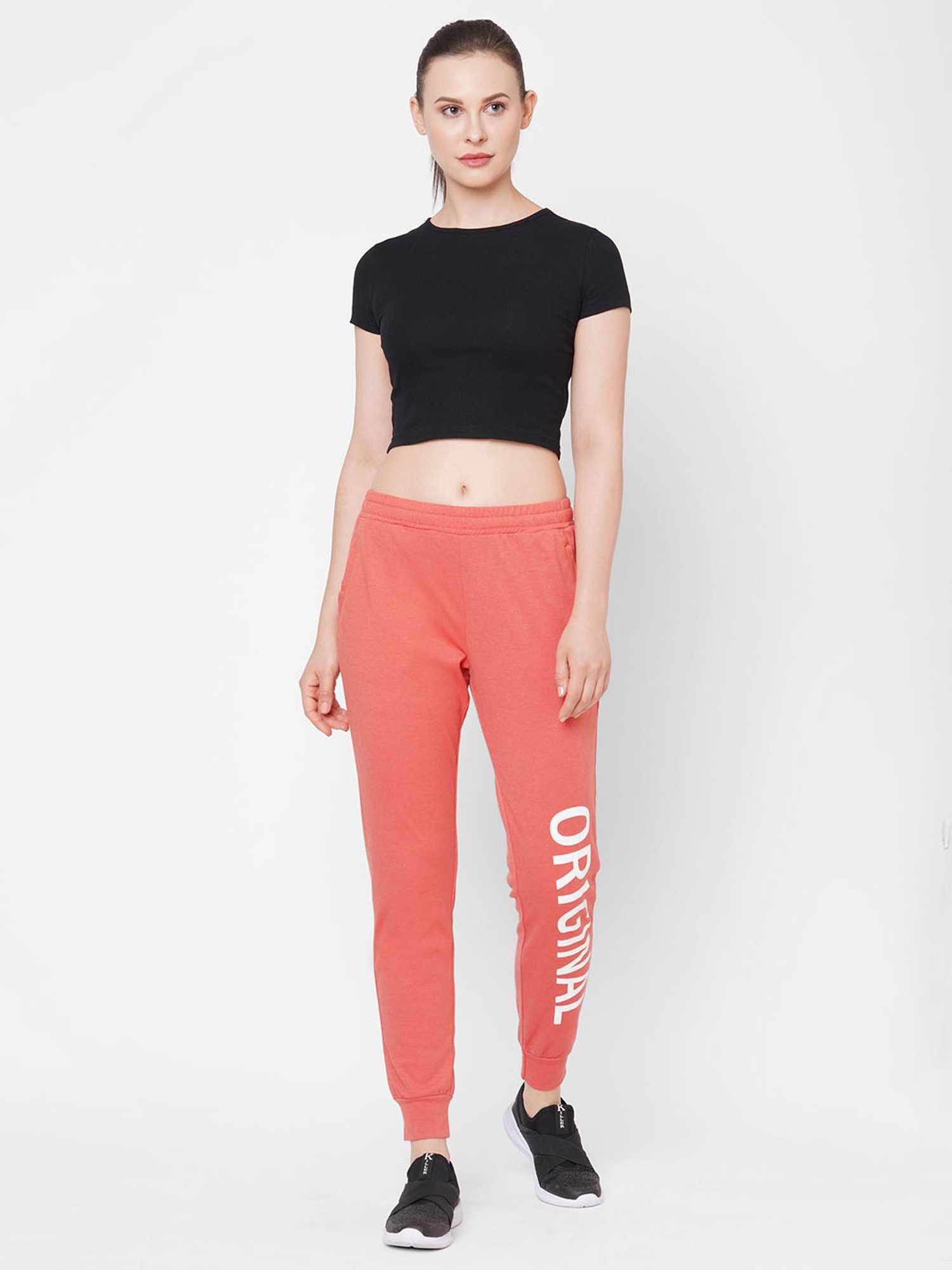 Mystere Paris Orange Graphic Print Joggers