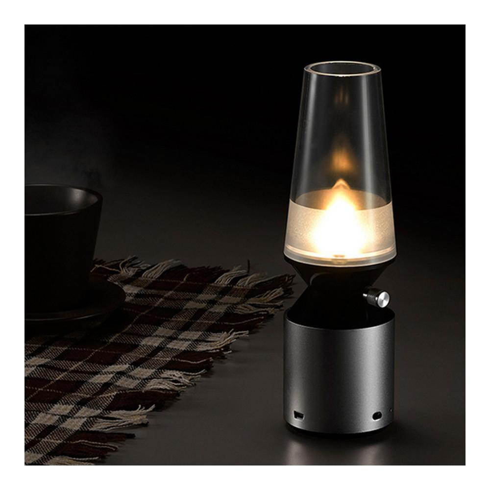 Nostalgic USB LED Blow Controlled Light Night Lamp Fake Kerosene Lamp   Coffee