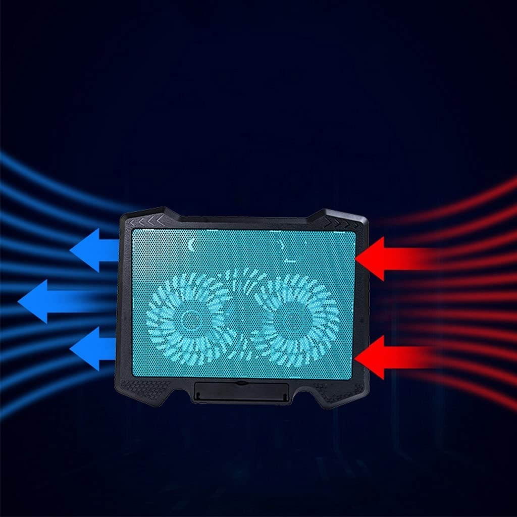 Midddslili Suitable for Radiator for laptops Below 15.6-inch. Laptop Cooling pad-2 Ultra-Quiet Fans-USB Power Supply, with 2 Ports-Adjustable Angle Bracket (Random delivery Color)