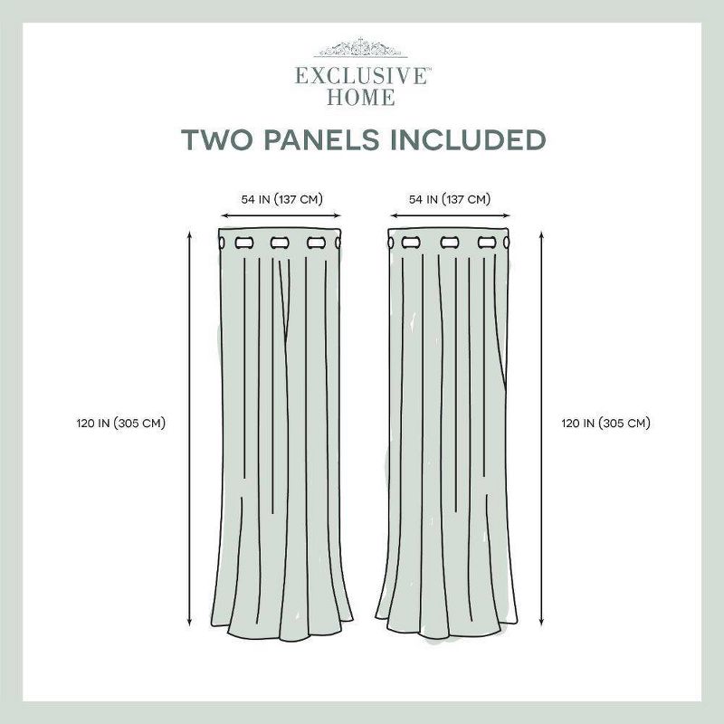 Set of 2 120"x54" Solid Cabana Grommet Top Light Filtering Curtain Panels Blush Pink - Exclusive Home