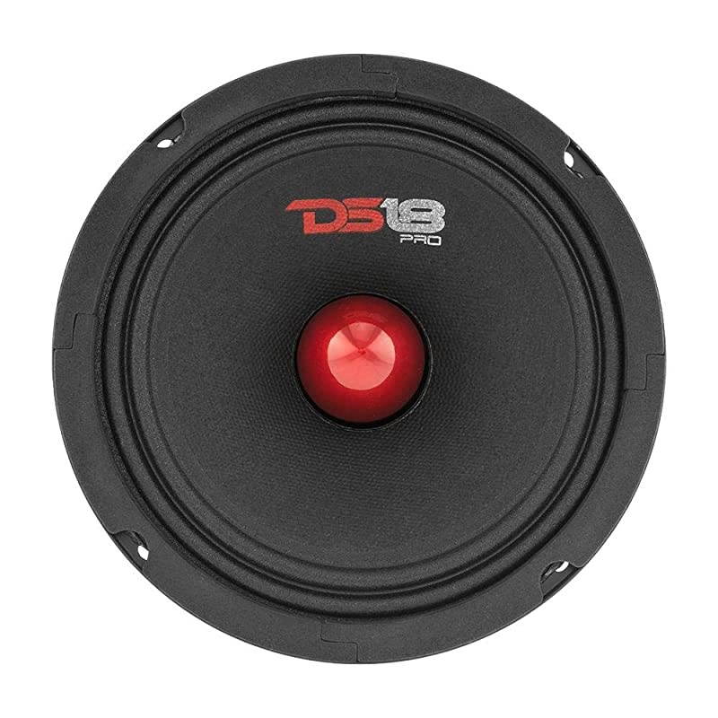 PRO-GM6.4B Loudspeaker - 6.5", Midrange, Red Aluminum Bullet, 480W Max, 4 Ohms,1.5" Kapton VC Premium Quality Audio Door Speakers for Car or Truck Stereo Sound System (1 Speaker)
