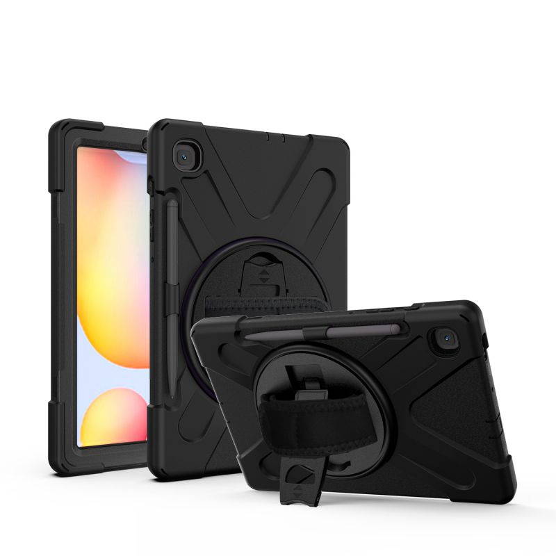 Galaxy Tab S6 LITE 10.4 P610 Case Cover, Heavy Duty Shield, Kickstand, Handstrap, Carrying Shoulderstrap Sling For Samsung Galaxy Tab S6 Lite 10.4 P610 [Black]