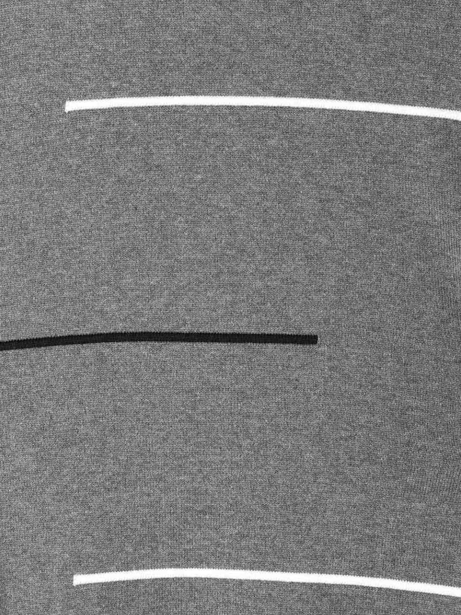 Byford By Pantaloons Grey Melange Cotton Regular Fit Printed Sweaters