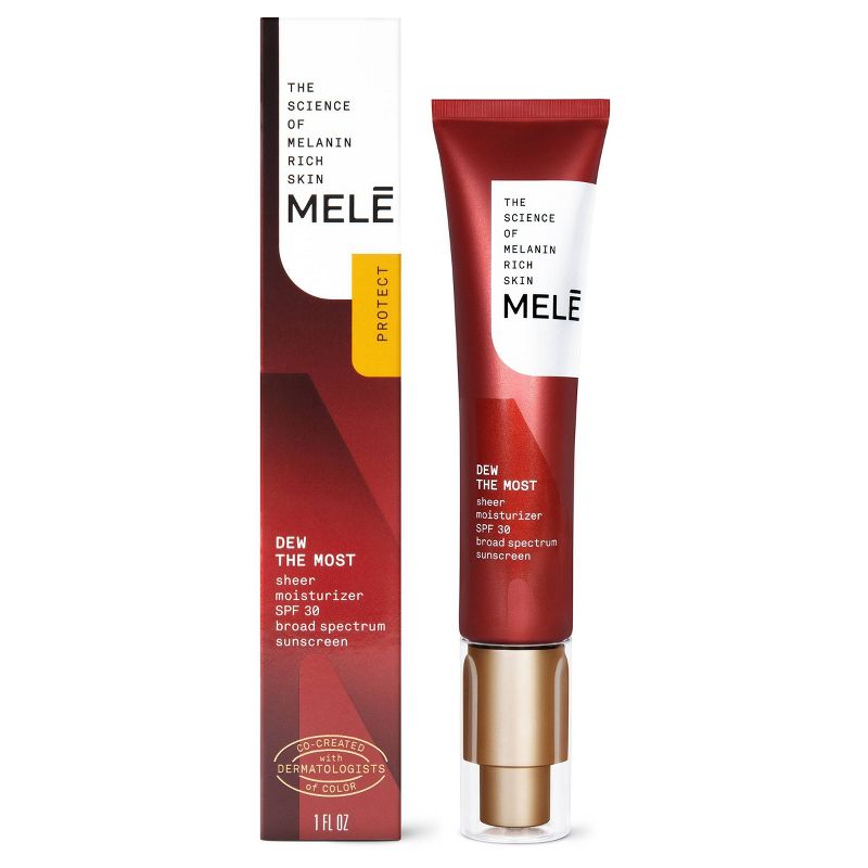 MELE Dew The Most Sheer Facial Moisturizer with SPF 30 Sunscreen for Melanin Rich Skin - 1 fl oz