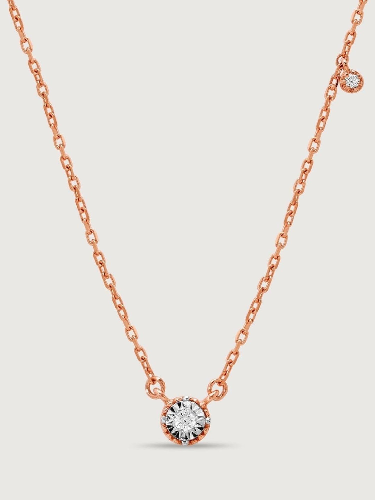 Mia by Tanishq Dual Radiance 18k Gold & Diamond Pendant with Chain