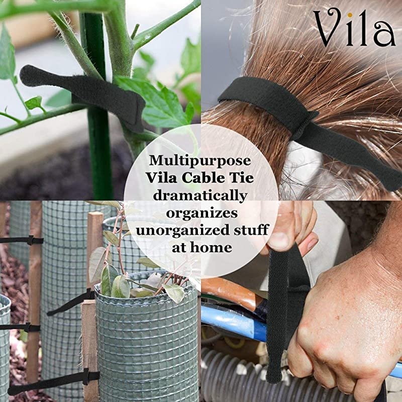 50 Reusable Cable Fastening Ties 6 x 07 Black Nylon Straps from  Durable Versatile and Flexible Keeps Wires Neat and Organized Perfect for Cell Phone Charging Cables TV cords