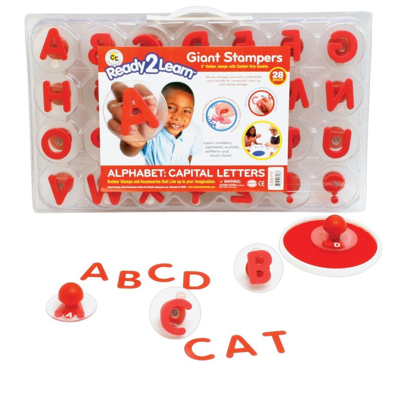 Center Enterprises Plastic Jumbo-Grip Stamp Set, Uppercase Alphabet