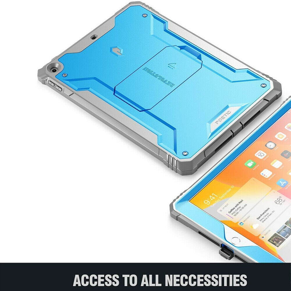 iPad 10.2 2019 Tablet Case | Poetic [Screen Shield] Cover w/Kick-stand Blue