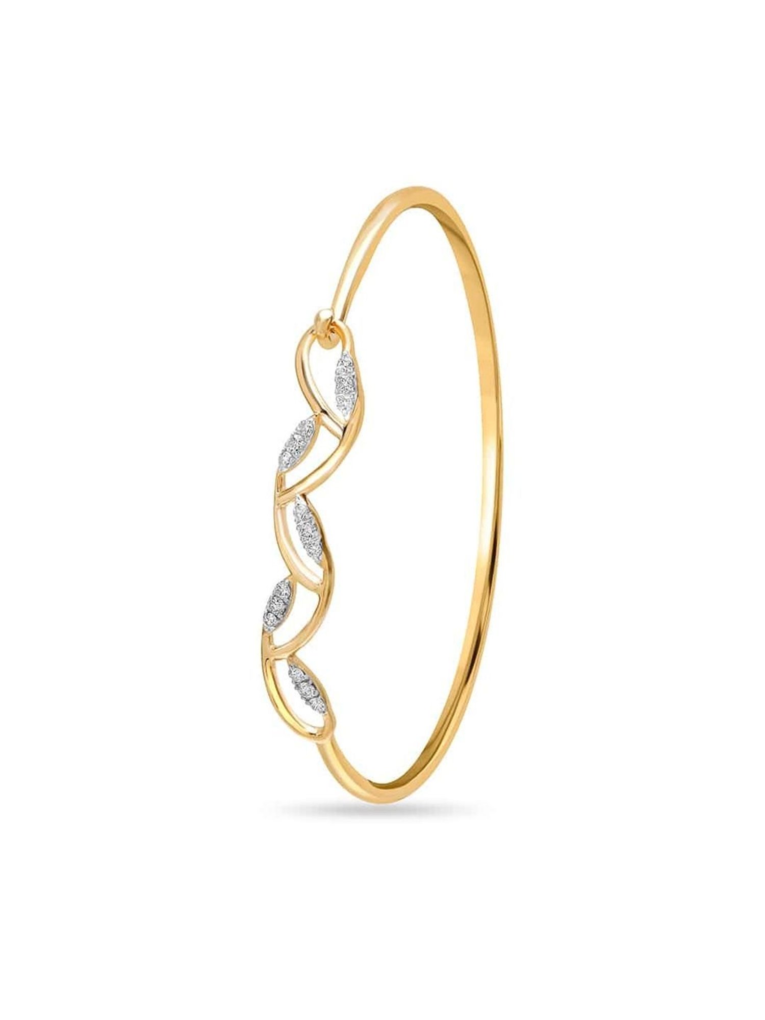 Mia By Tanishq Nature's Finest 14k Yellow Gold Creeper Chic Diamond Classic Bangle