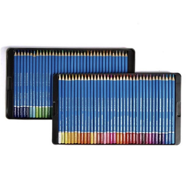 Kingart 73ct Watercolor Pencils w/Spiral Notebook Bundle