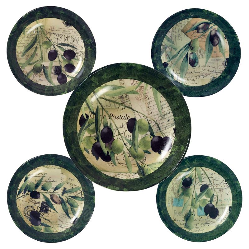 Certified International Olivia Ceramic 5pc Serving Bowl Set Black