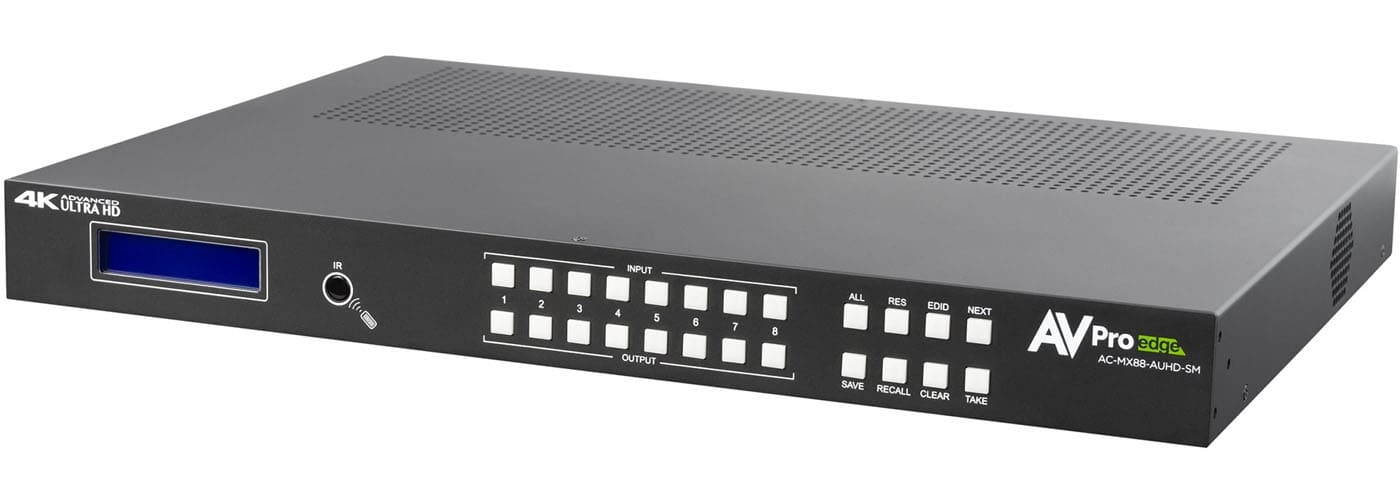 AVPro Edge AC-MX88-AUHD-SM 8x8 4K HDMI Seamless Matrix Switcher w/10-Year Warranty