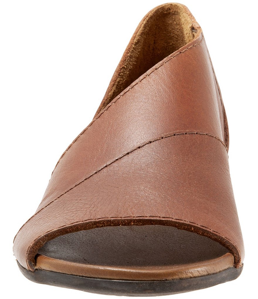 Bueno Tanner Leather Asymmetric Slip Ons