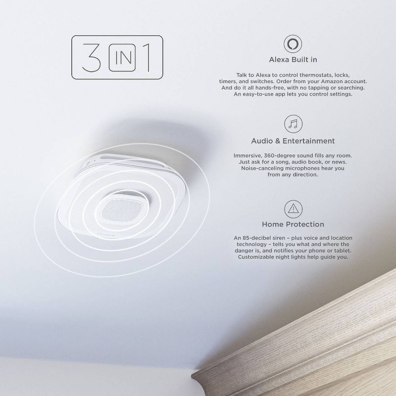 First Alert Onelink Safe & Sound Hardwired Alexa-Enabled Smoke & Carbon Monoxide Detector with Premium Home Speaker