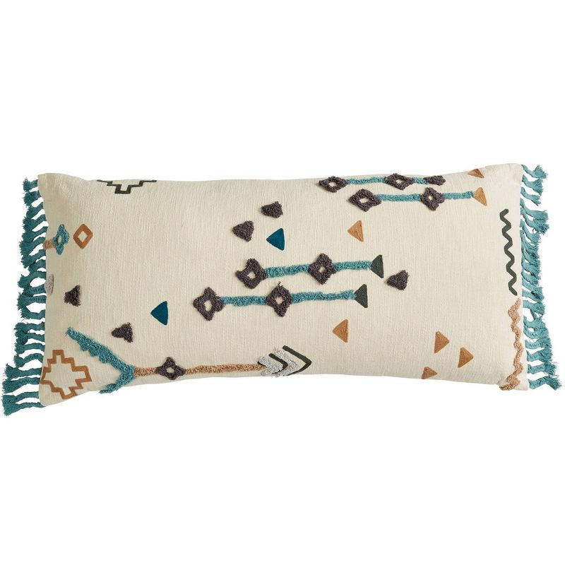 20"x40" Oversize Geometric Lumbar Throw Pillow Ivory - Patina Vie