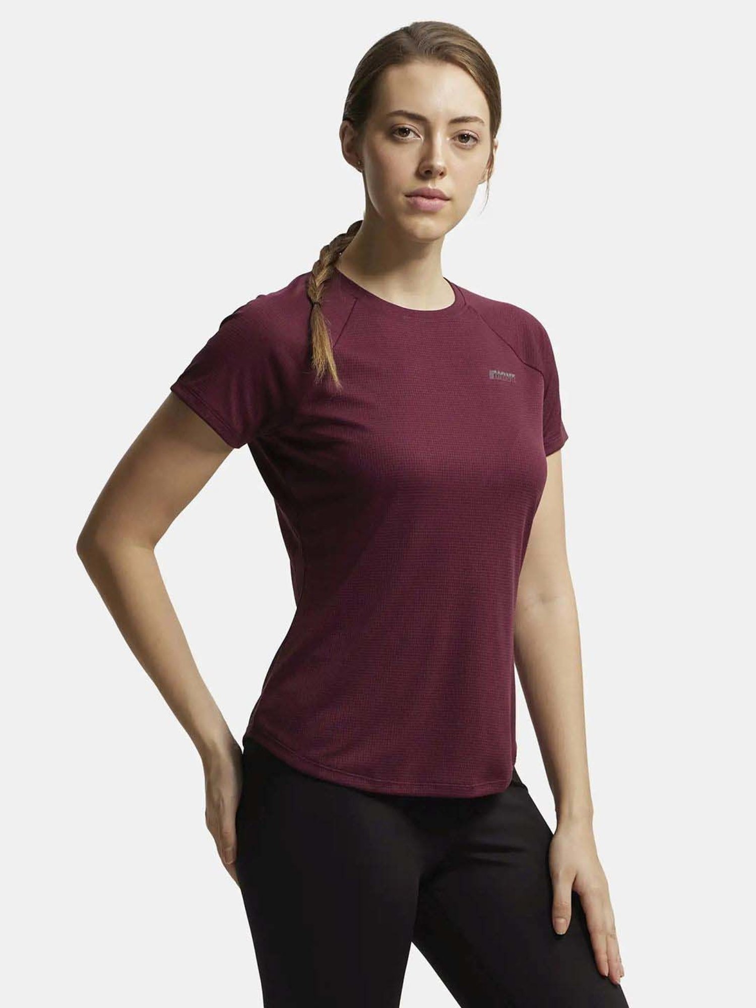 Jockey Purple Printed Sports T-Shirt