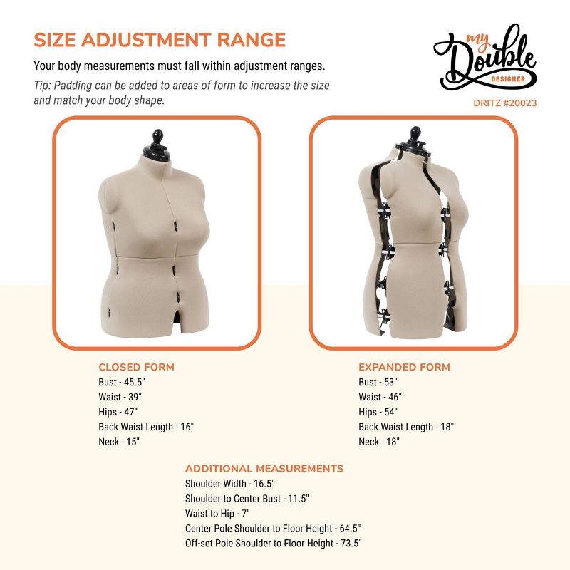 Dritz Full-Figure Dress Form Double Designer