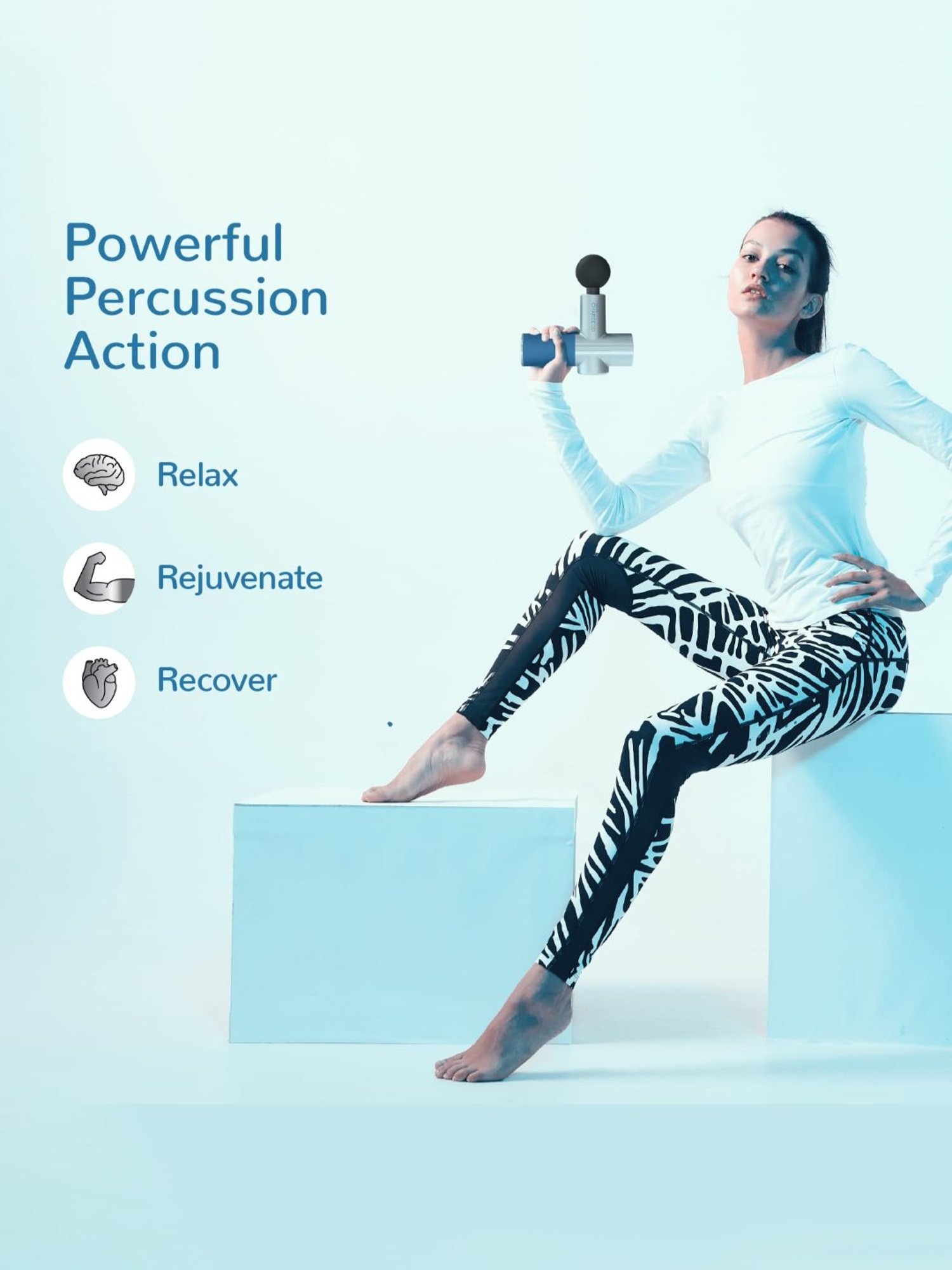 Caresmith Charge Go Cordless Massage Gun 4 Specialized Heads For Full Body Pain Relief (Multicolour)