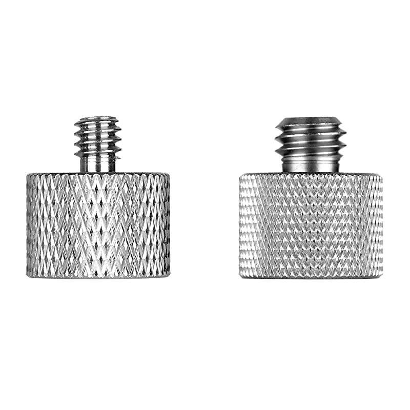 Mic Stand Adapter 5/8 to 1/4 Adapter and 5/8 to 3/8 Adapter Combo Pack Mic Thread Screw Adapter Microphone Stand Adapter to Tripod Adapter, 2 Pack