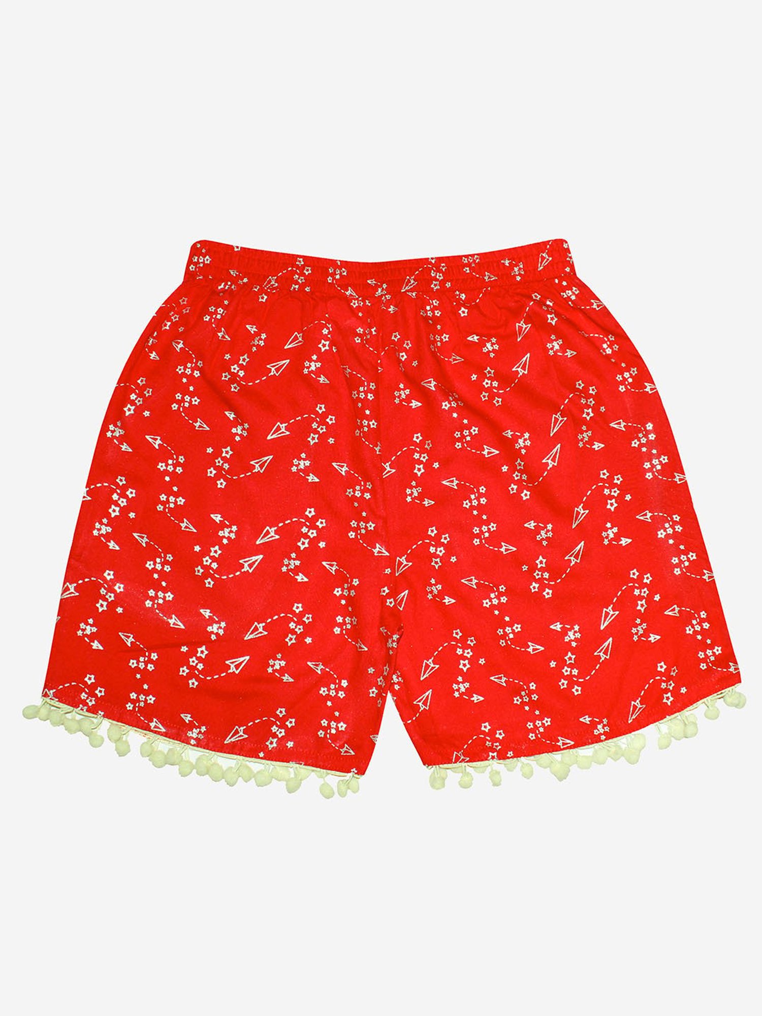 Kiddopanti Kids Red Printed Shorts