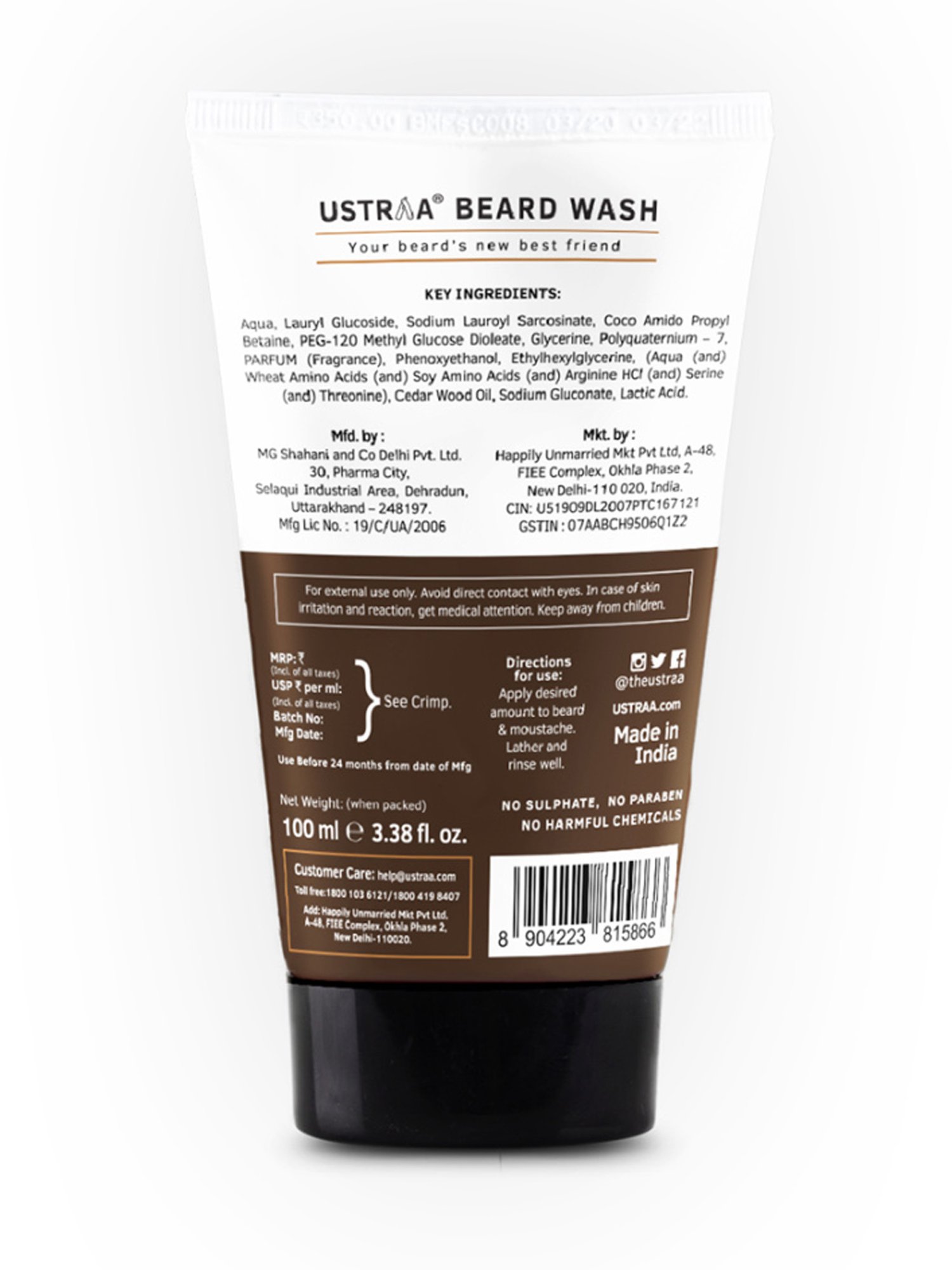 Ustraa Beard Oil Woody & Beard Wash Woody