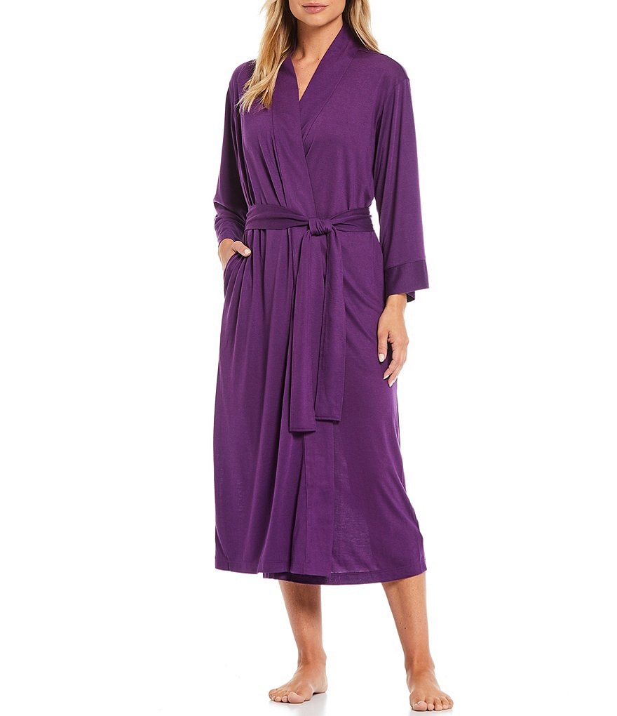 Lauren Ralph Lauren Paisley Print Satin Short Wrap Robe