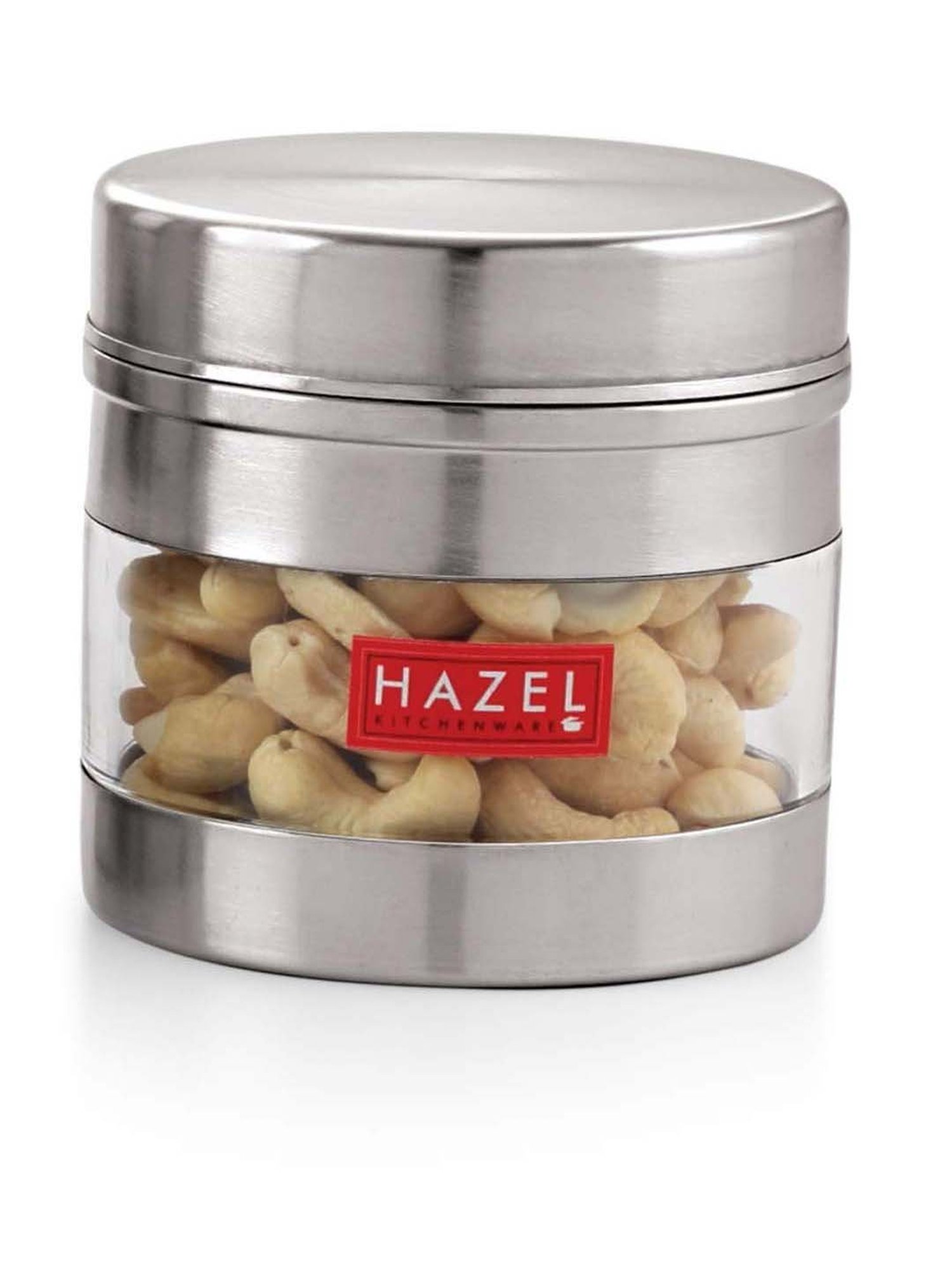HAZEL Silver Stainless Steel Storage Container (500 ml) - Set of 1