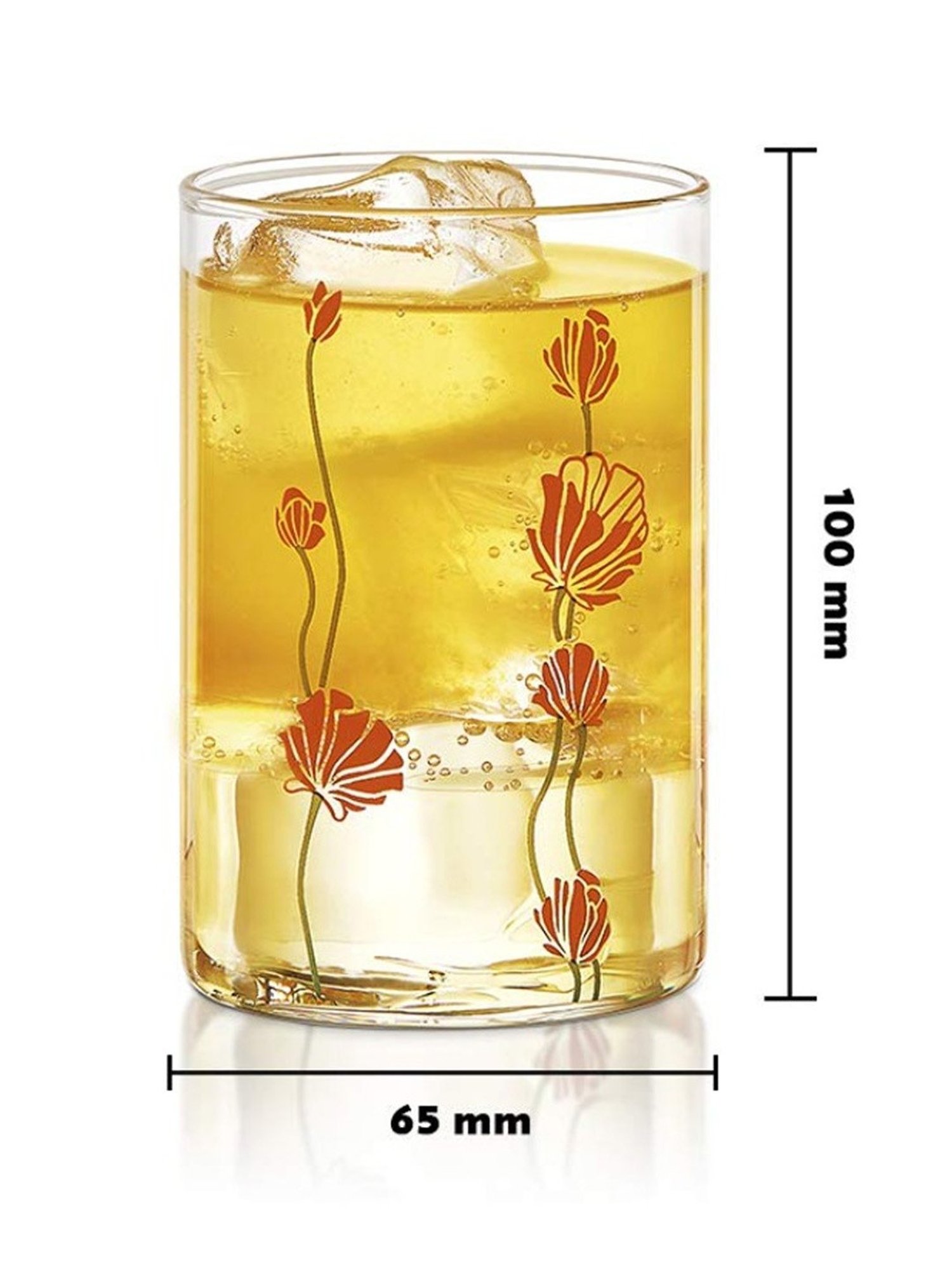 Borosil Transparent Glass Everyday Glasses - Set of 6 (295ml)