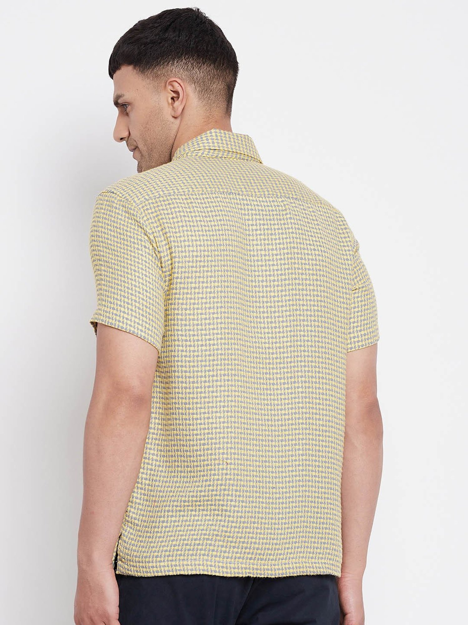 Even Yellow Regular Fit Printed Shirt