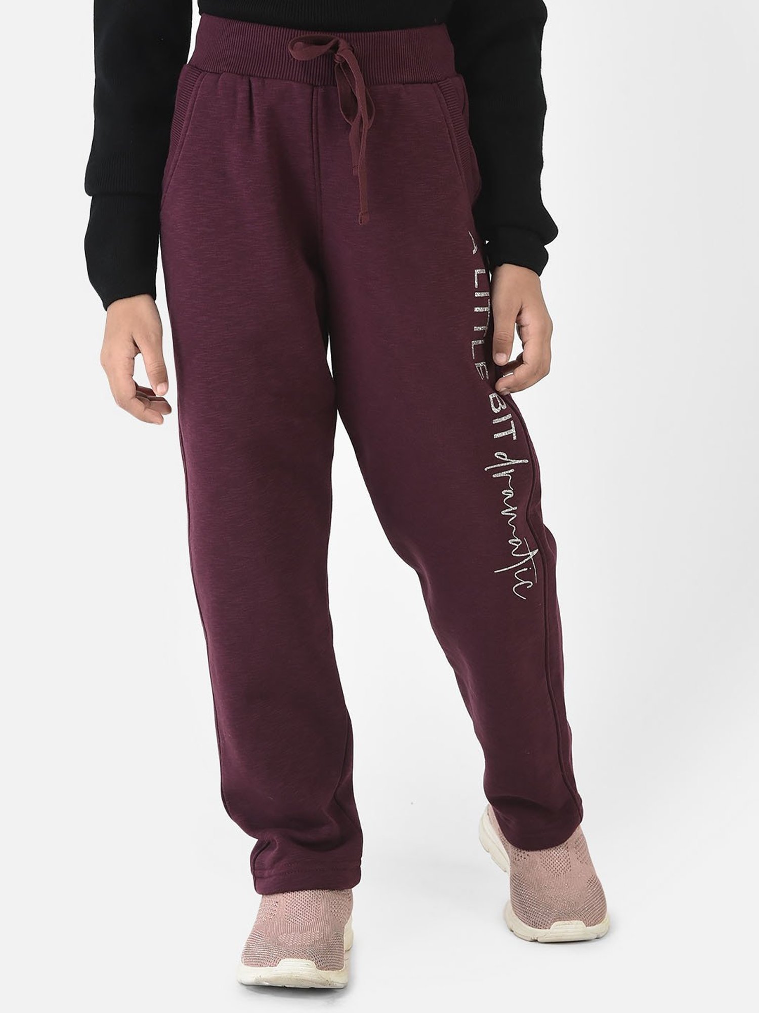 METTLE Girls Navy Solid Joggers