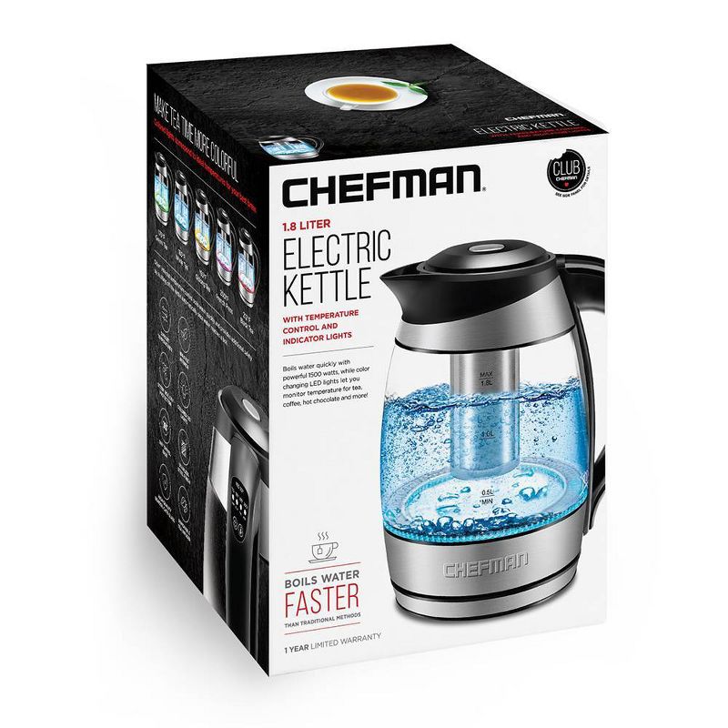 Chefman 1.8L Color-Changing Glass Electric Kettle - RJ11-17-CTI