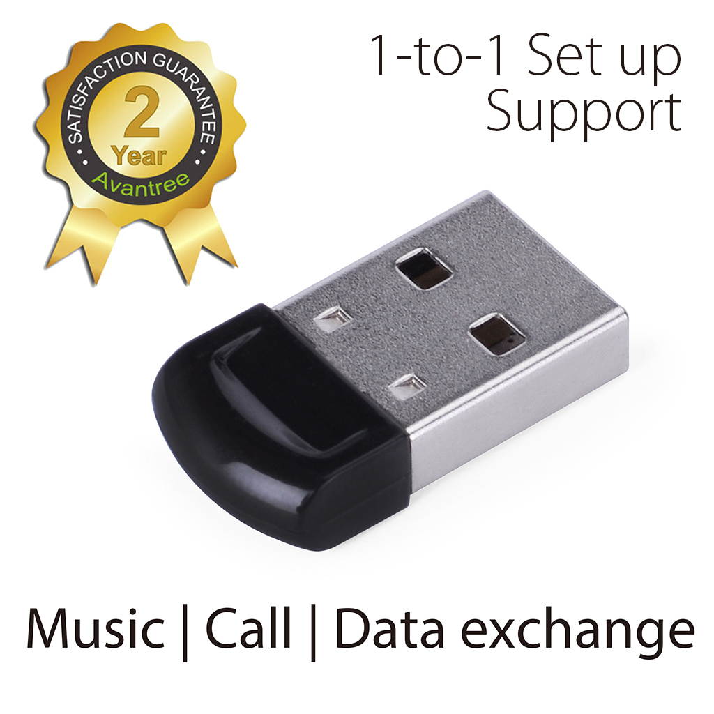 Avantree Bluetooth 4.0 USB Dongle Adapter for PC with Windows 10, 8, 7, XP, Vista | PLUG & PLAY or IVT Driver | Support BT Headphones, Speakers, Mouse, etc