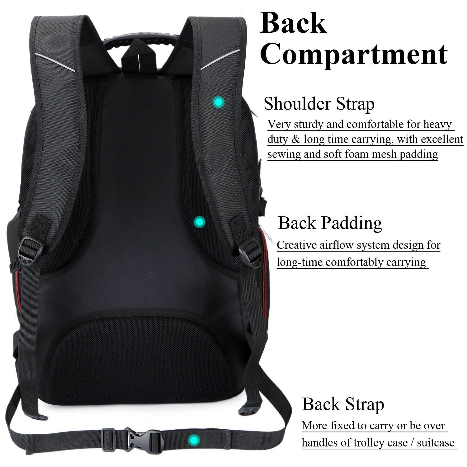 SOCKO 18.4 Inch Laptop Backpack  Travel Bag Hiking Knapsack Rucksack Backpack School College Student Shoulder Back Pack For 18-18.4 Inches Laptop Notebook Computer Mackbook Ultrabook, Black