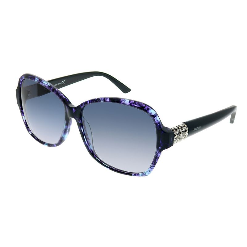 Swarovski SK0088 83W Womens Square Sunglasses Blue Speck 60mm
