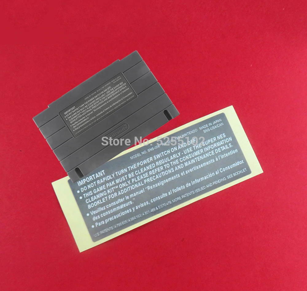 10PCS replacement Shell back sticker for SNES game card sticker Label for snes US version