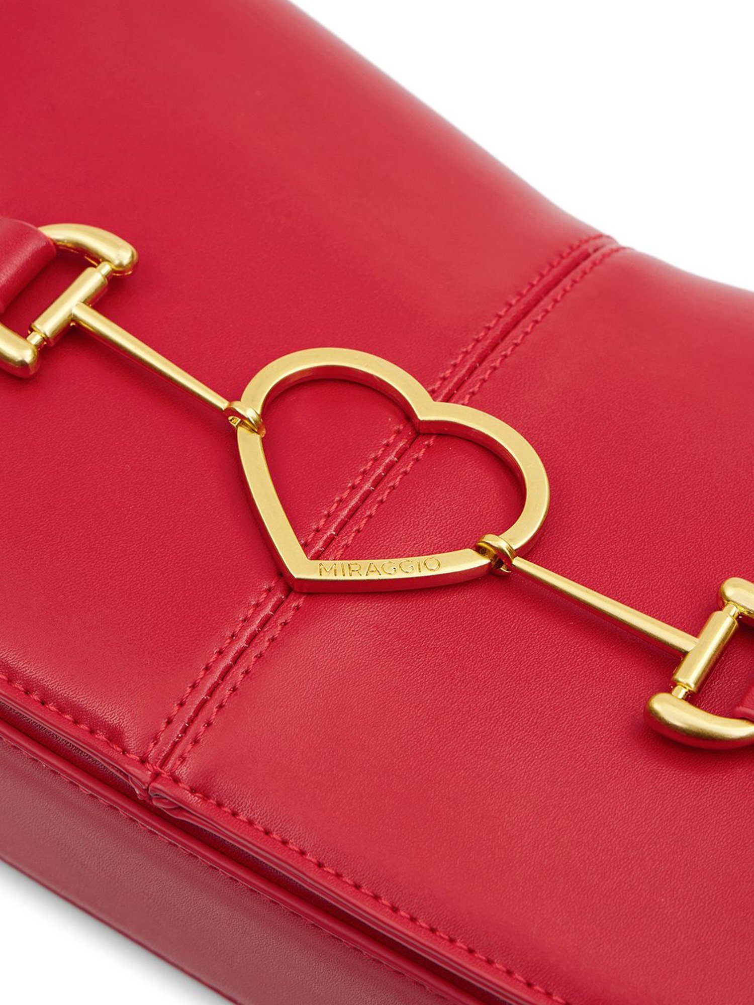 Miraggio Date Red Faux Leather Solid Shoulder Handbag