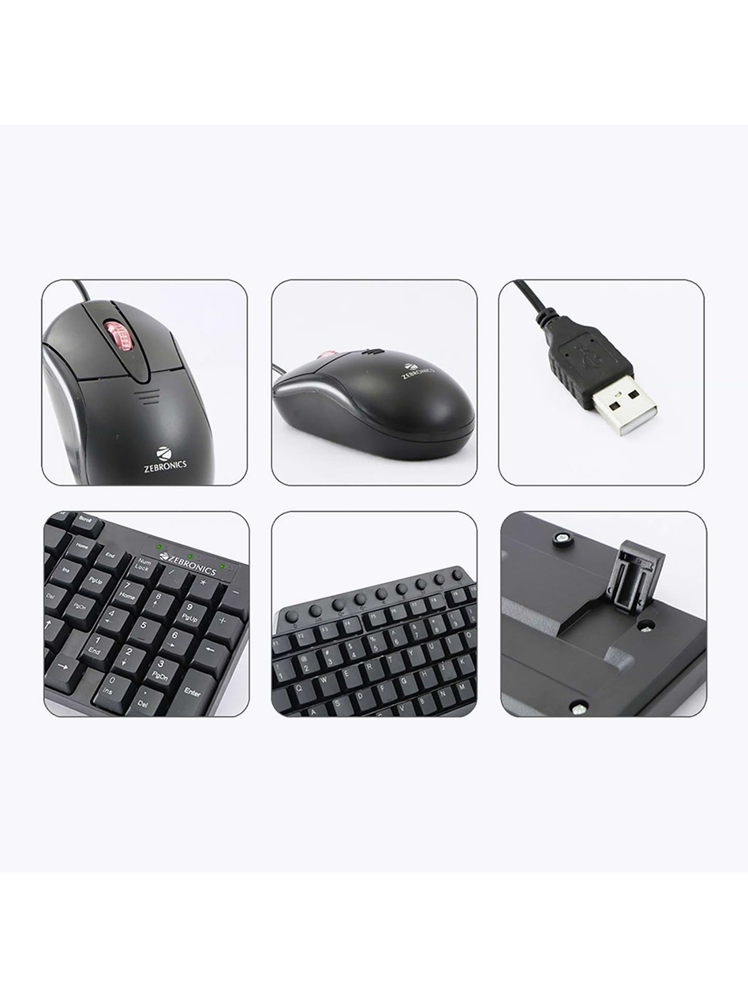 Zebronics Zeb-Judwaa 555 Wired Keyboard & Mouse Combo (Black)