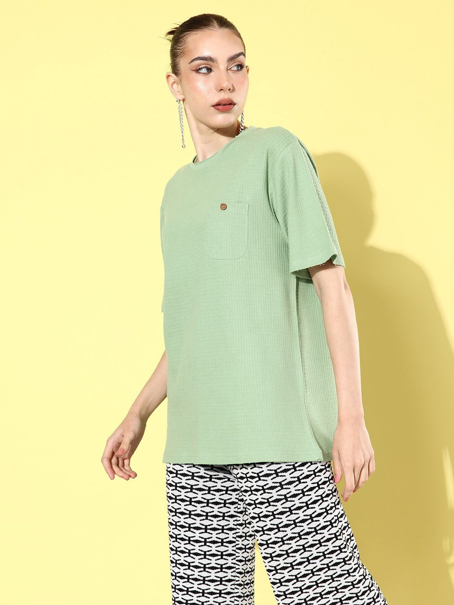 Dillinger Pista Green Cotton Oversized T-Shirt