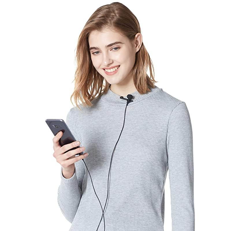 Basics Lapel Microphone Omnidirectional Mic Black 2Pack