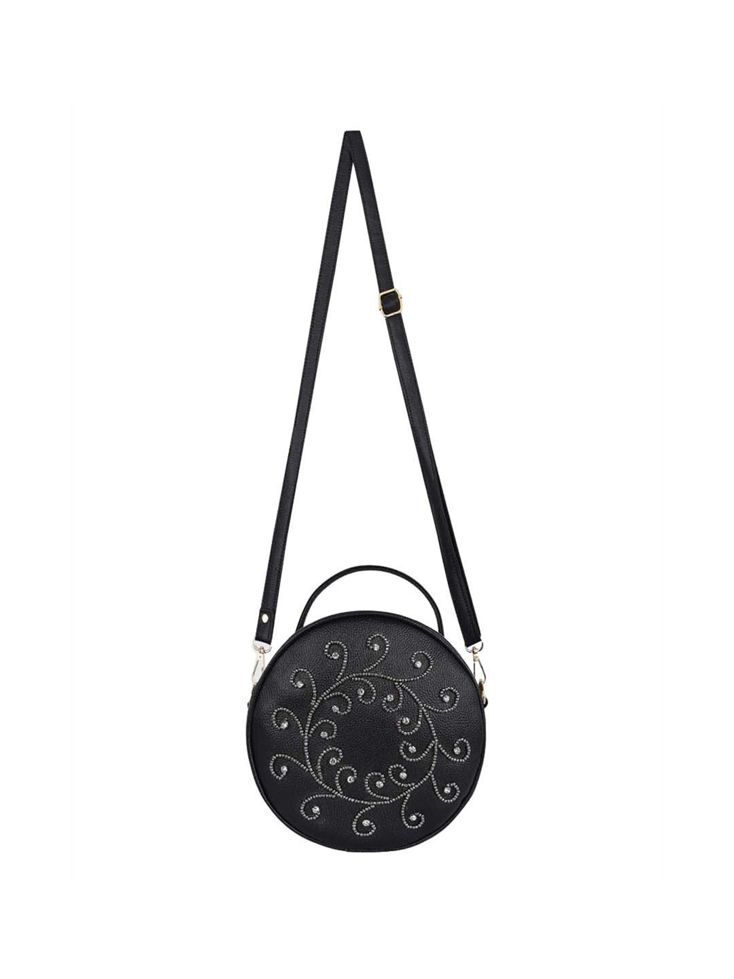 Bagsy Malone Black Embellished Medium Sling Handbag
