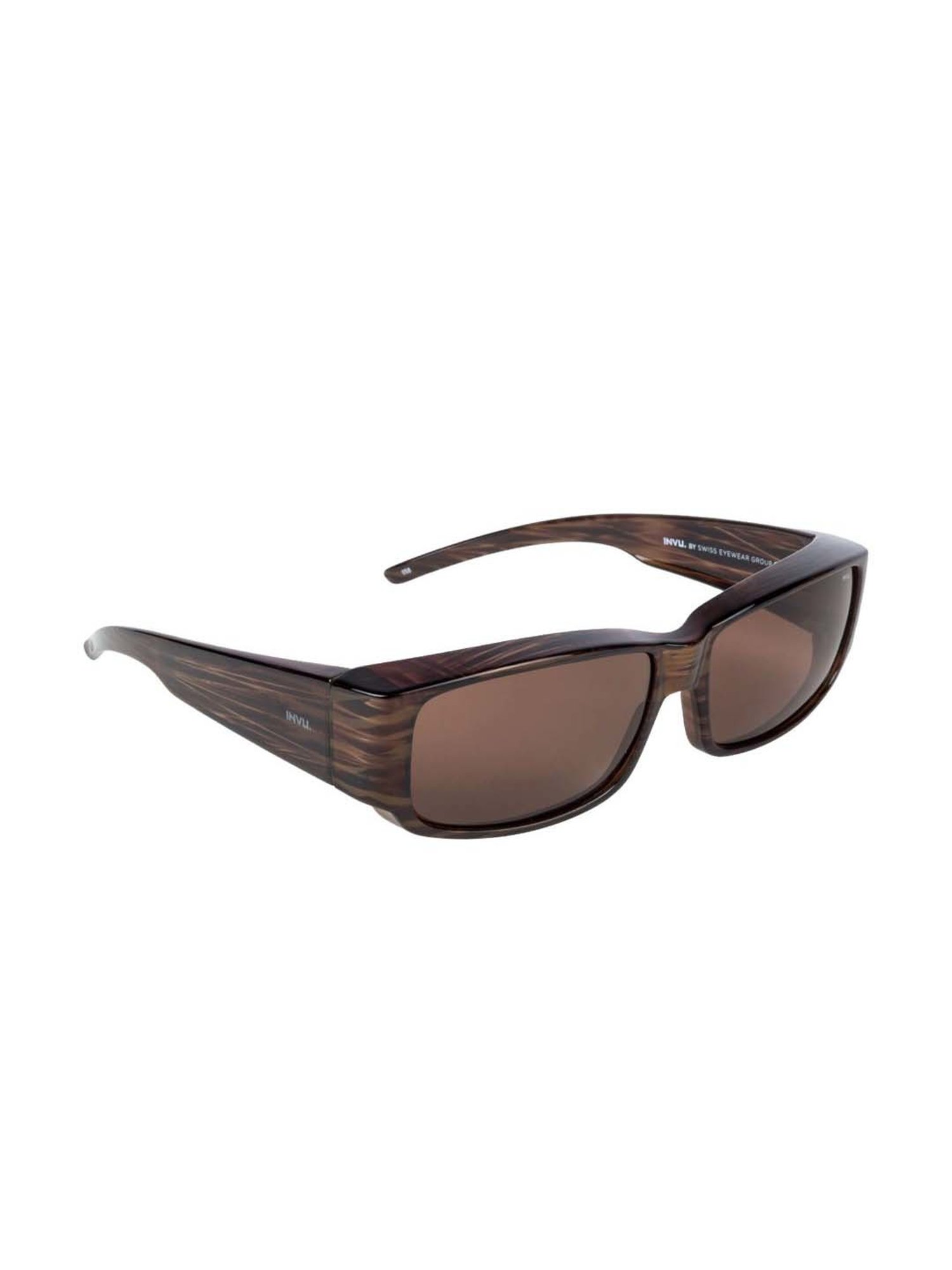 INVU Brown Rectangular UV Protection Sunglasses for Men
