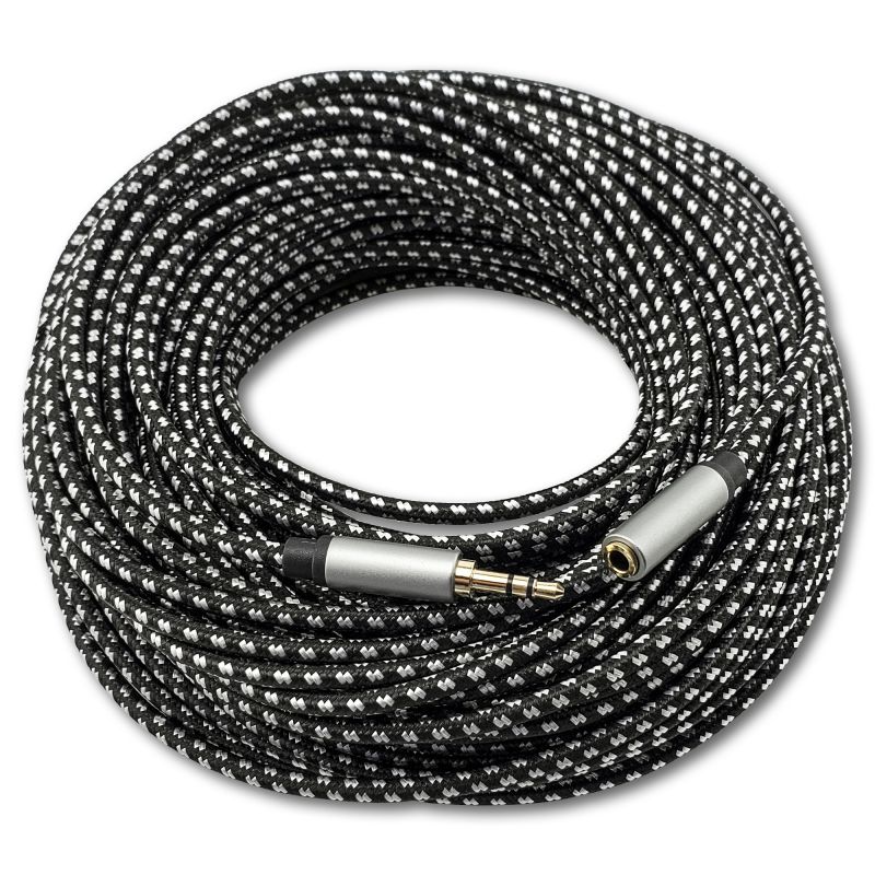 SatelliteSale 3.5mm Male to Female Nylon Audio Stereo Cable 10 Feet