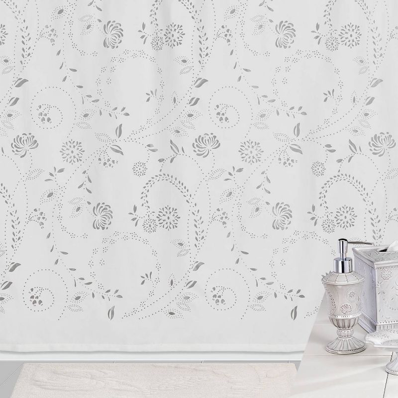 Eyelet 100% Polyester Shower Curtain White - Creative Bath