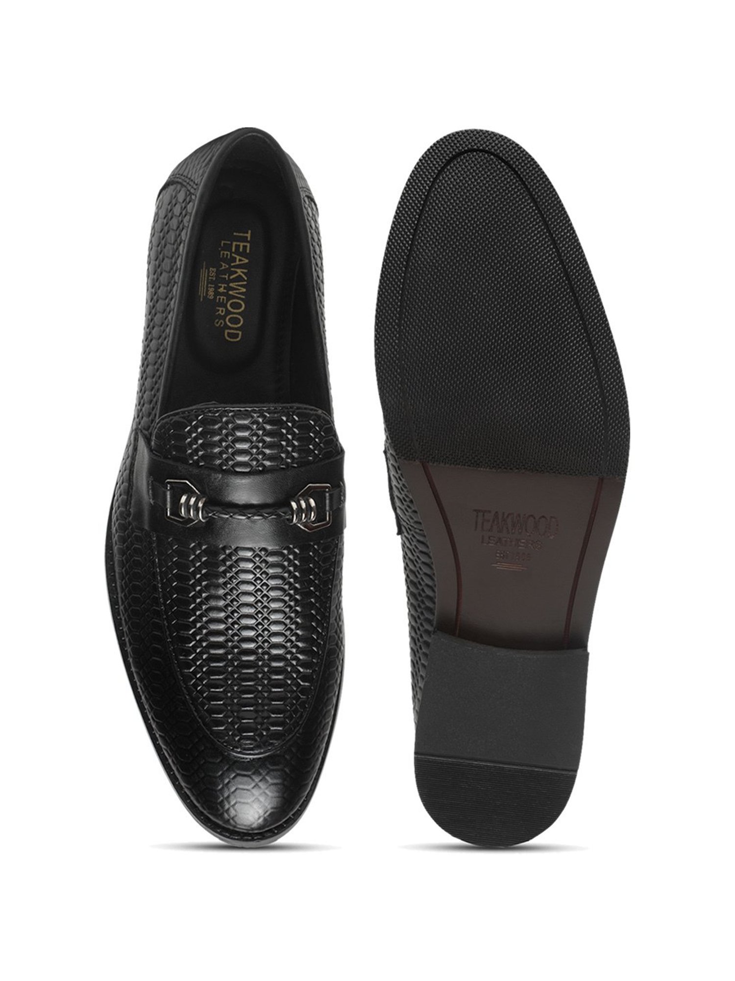 Teakwood Leathers Men's Black Casual Loafers